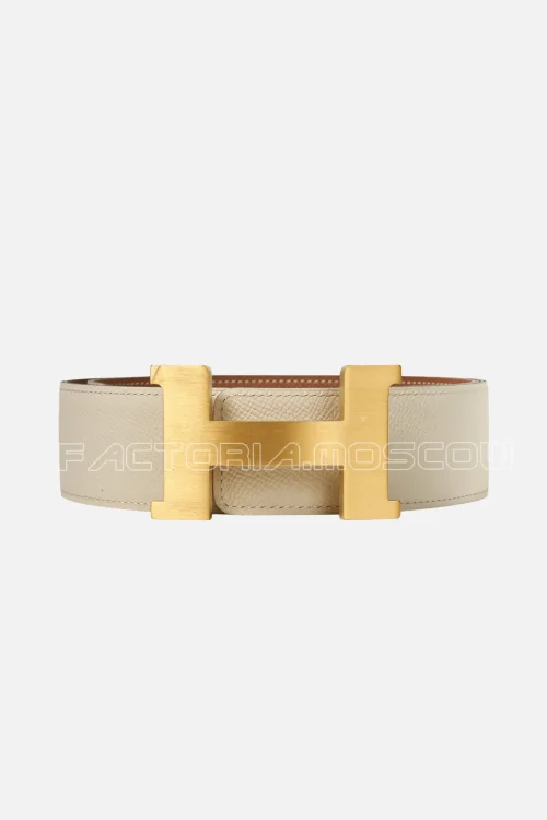 Hermes Belt Constance 42mm Gold / Craie Brushed Gold Buckle