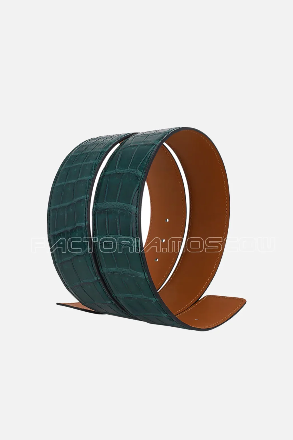 Hermes Constance Belt 42 Porosus Matte Crocodile Vert Titan/Gold
