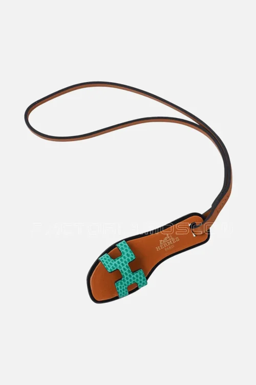 Hermes Oran Nano Bag Charm Green Lizard New w/ Box