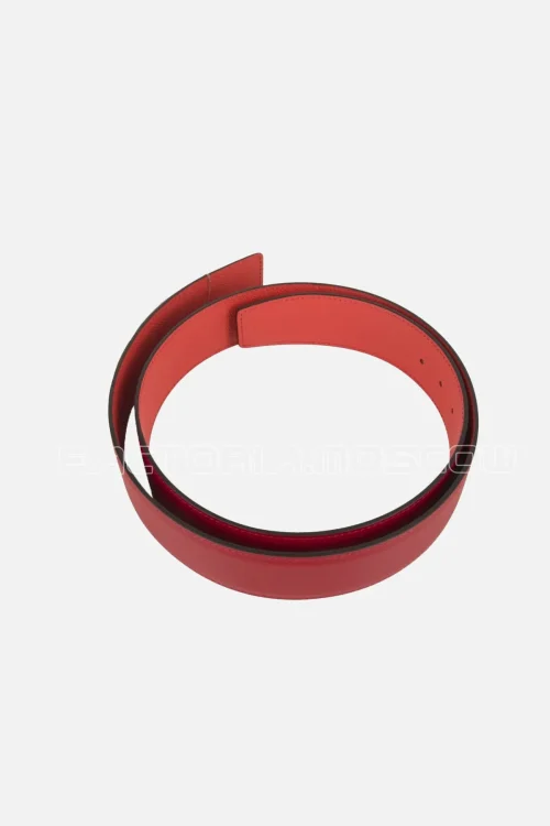 Hermes Belt Constance 42mm Rouge Casaque/Rose Jaipur Brushed Palladium