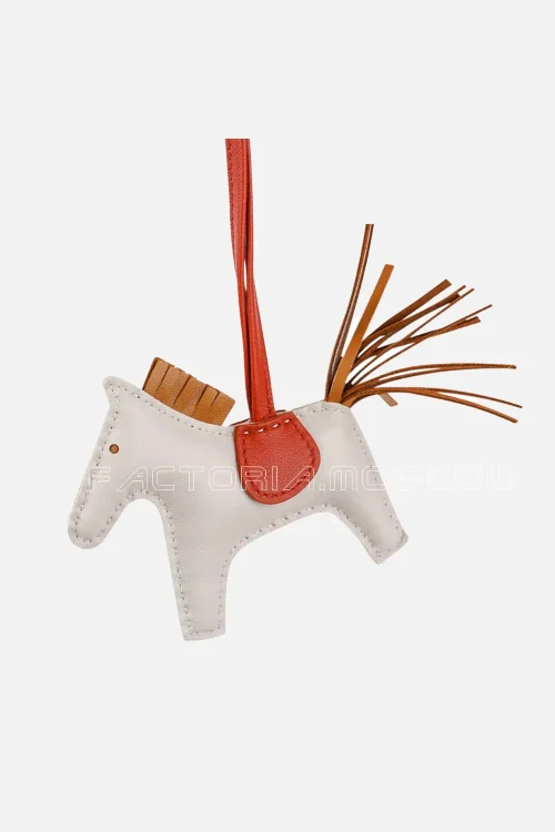 Hermes Rodeo PM Bag Charm Craie / Sesame / Cornaline