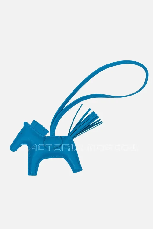 Hermes Rodeo PM Bag Charm Single Colour Blue Zanzibar