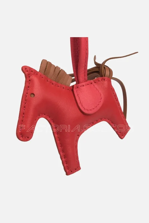 Hermes Rodeo PM Bag Charm Rouge Indienne / Bougainvillea / Gold New w/ Box
