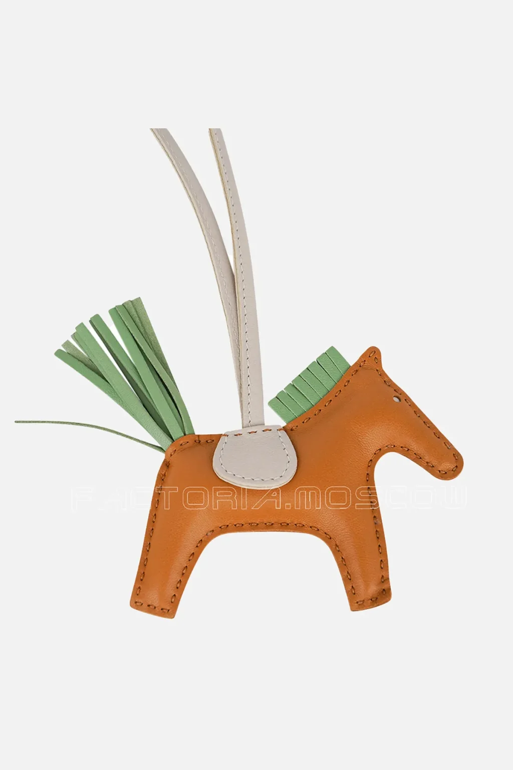 Hermes Rodeo PM Bag Charm Sesame / Vert Criquet / Craie