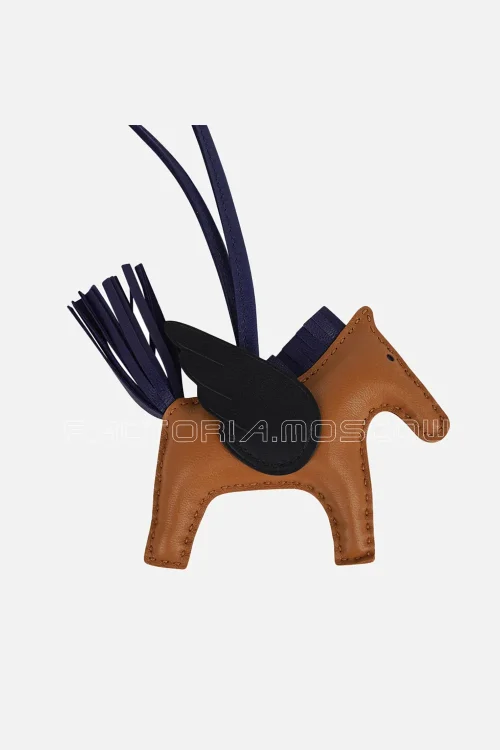 Hermes Rodeo PM Pegase Bag Charm Sesame / Black / Bleu Sapphire