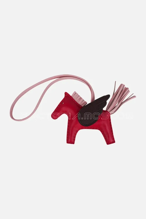 Hermes Pegase Rodeo PM Bag Charm Framboise / Rouge Sellier / Rose Sakura