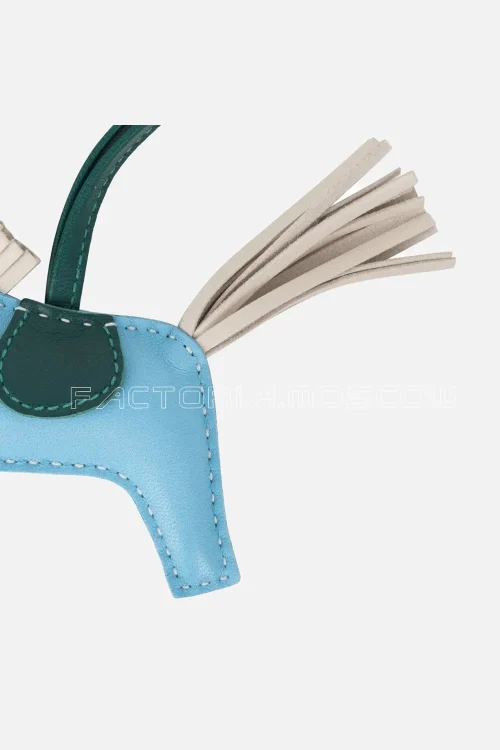 Hermes Rodeo PM Bag Charm Blue Celeste / Malachite / Craie