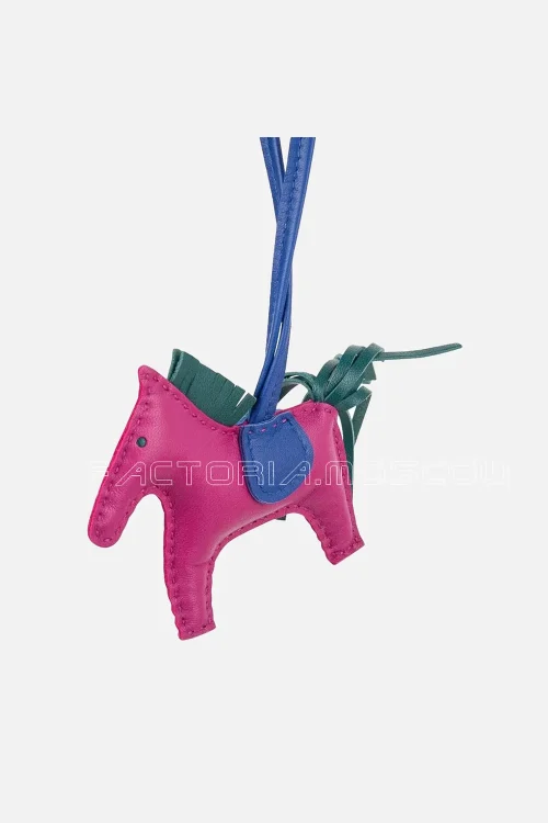 Hermes Rodeo PM Bag Charm Rose Pourpre / Electric Blue / Malachite New w/ Box