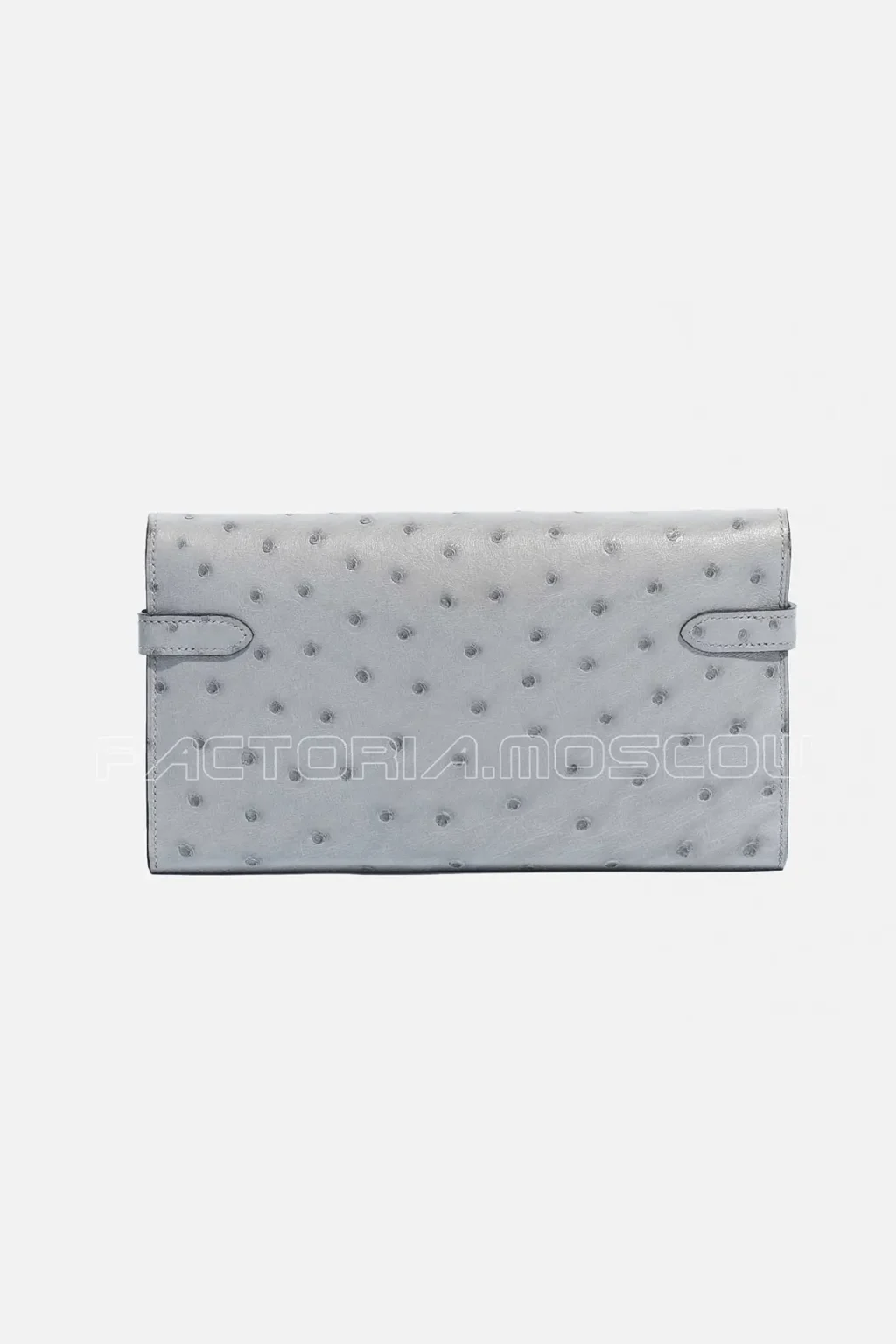 Hermes Kelly long wallet Ostrich Blue Glacier Hardware Phw