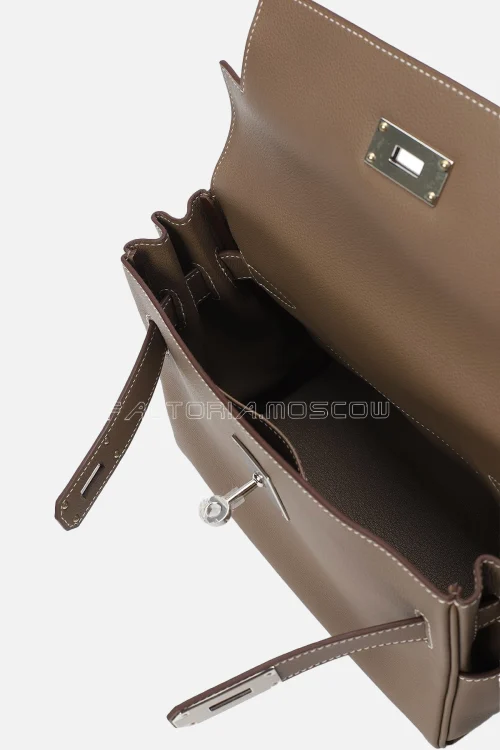 Hermes Kelly Messenger PM Etoupe Evercolor PHW