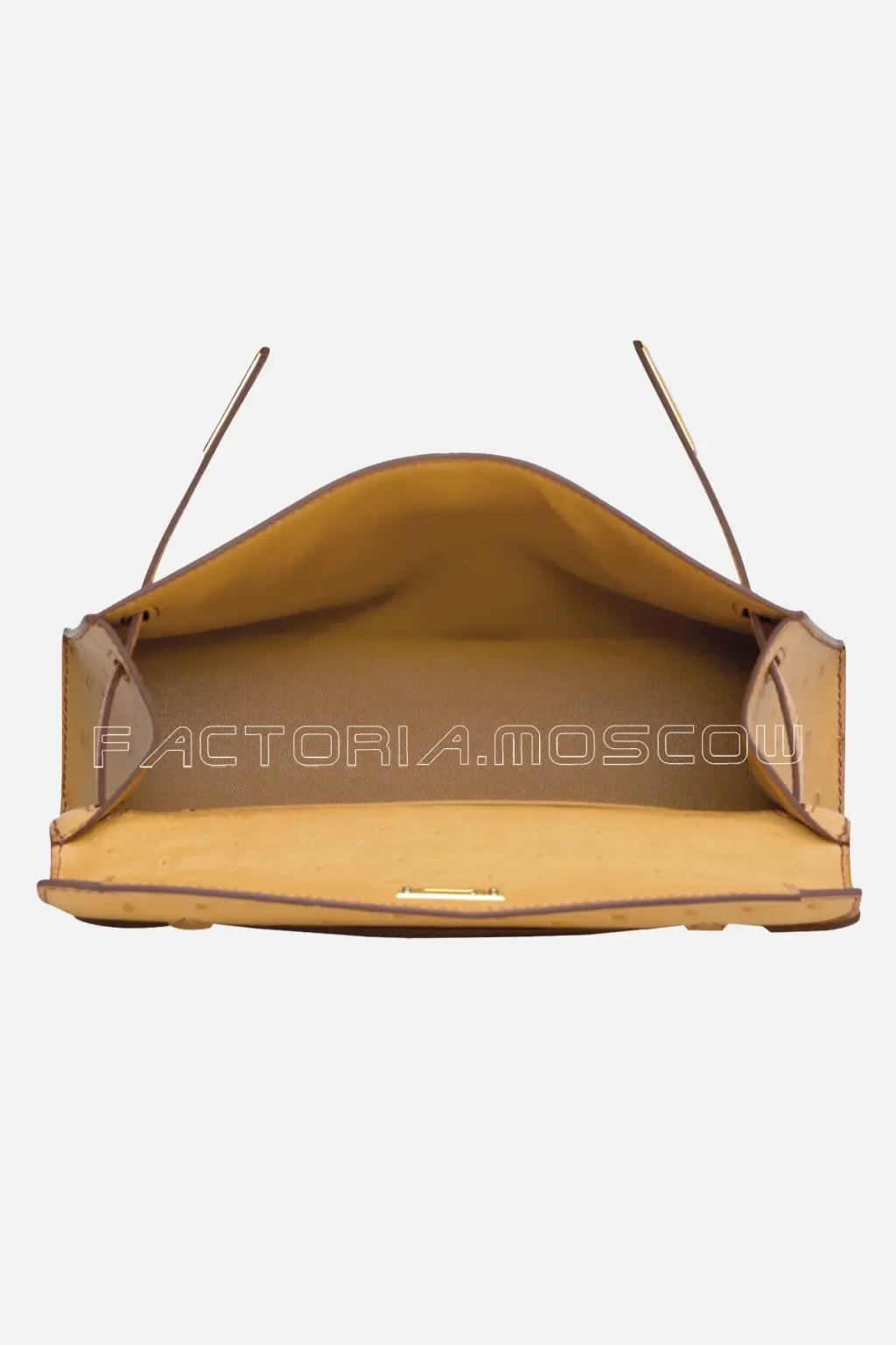 Hermes Kelly Pochette Clutch Colour Cognac Ostrich GHW