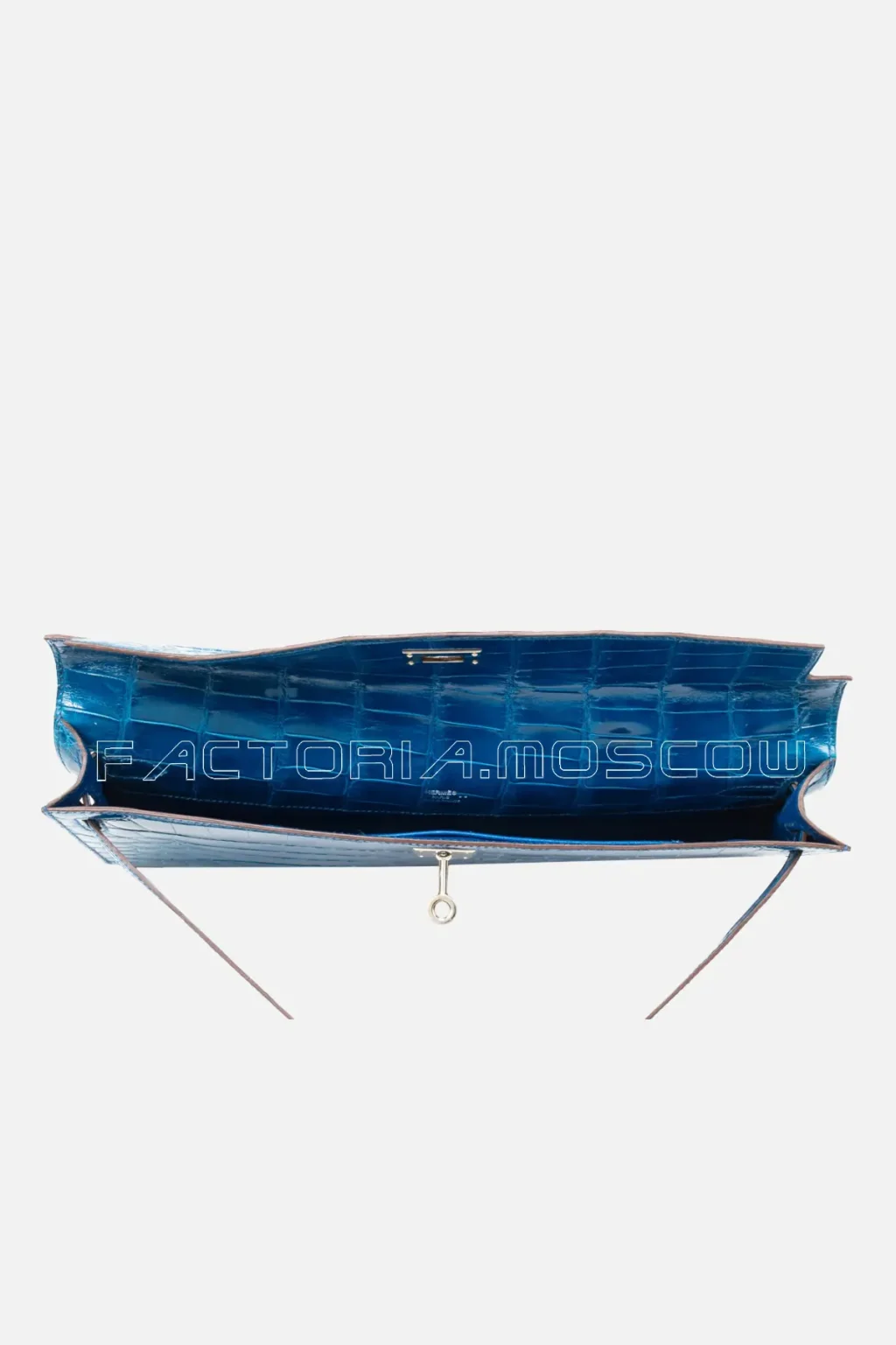 Hermès Kelly Cut Bleu Roi Shiny Niloticus Crocodile PHW