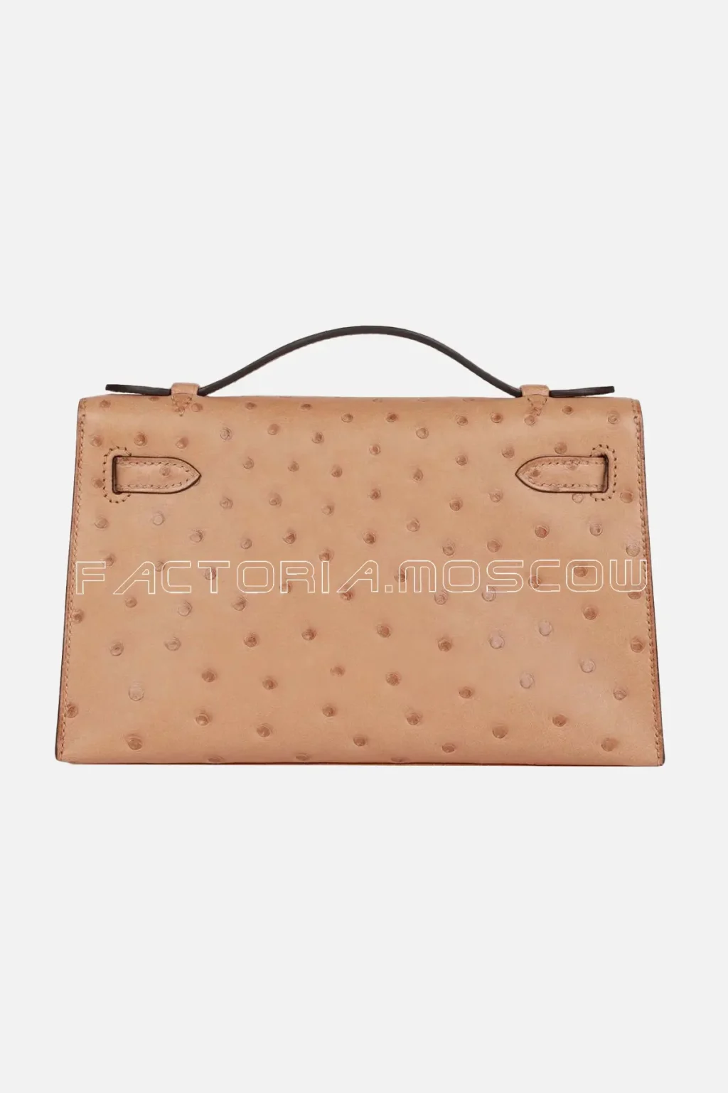 Hermes Kelly Pochette Clutch Ostrich Colour Chai GHW