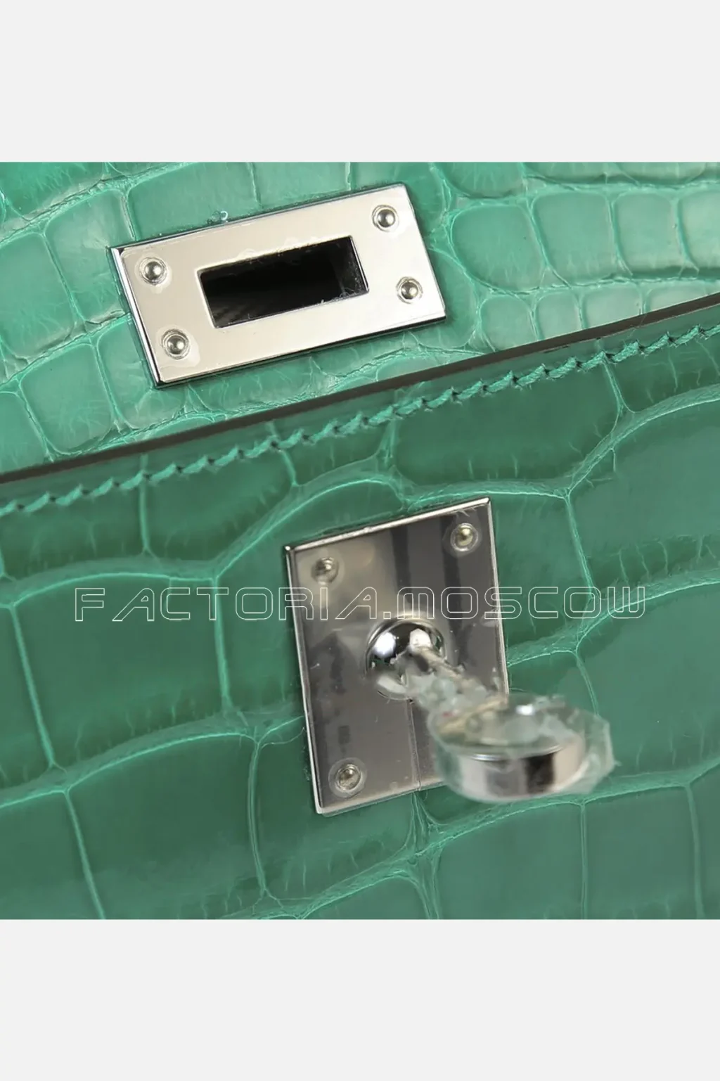 Hermes Kelly Pochette Clutch Lisse Crocodile Alligator Colour Vert Jide PHW