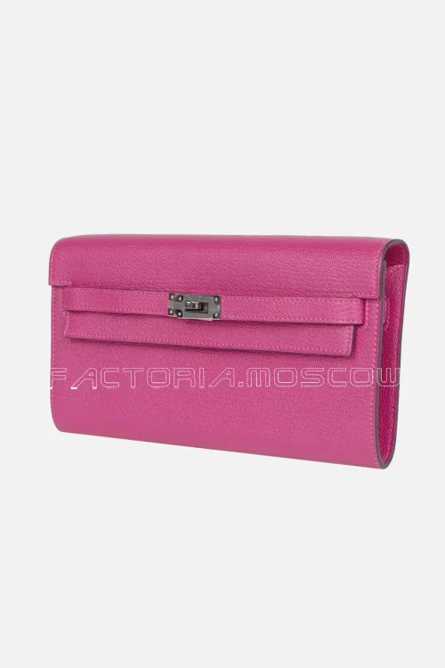 Hermès Kelly Wallet To Go Rose Pourpre Chevre PHW