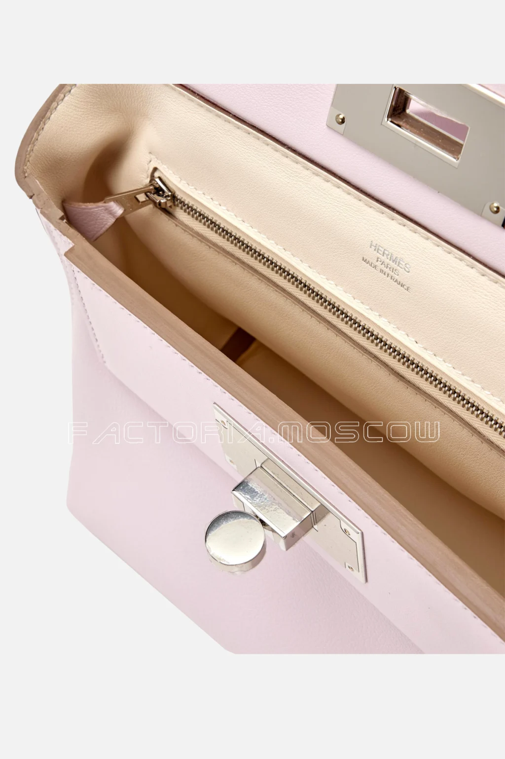 Hermes 24/24 21 Mini Mauve Pale And Craie Evercolor PHW