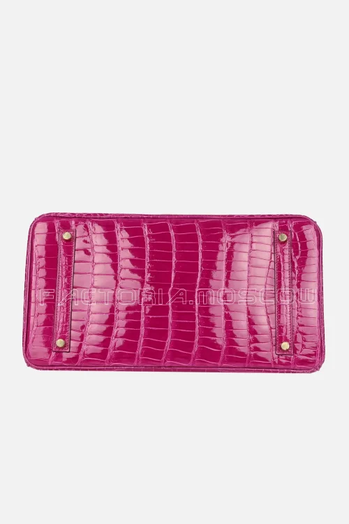 Hermès Birkin 35 Shiny Porosus Crocodile Colour Rose Scheherazade GHW