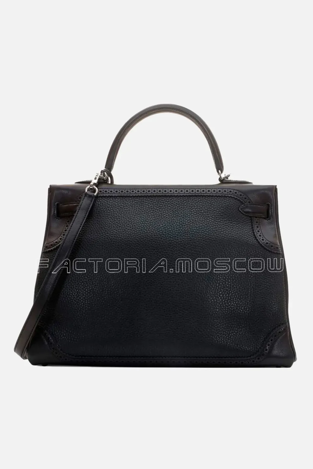 Hermès Kelly Retourne 35 Togo And Swift Ghillies Colour Noir PHW