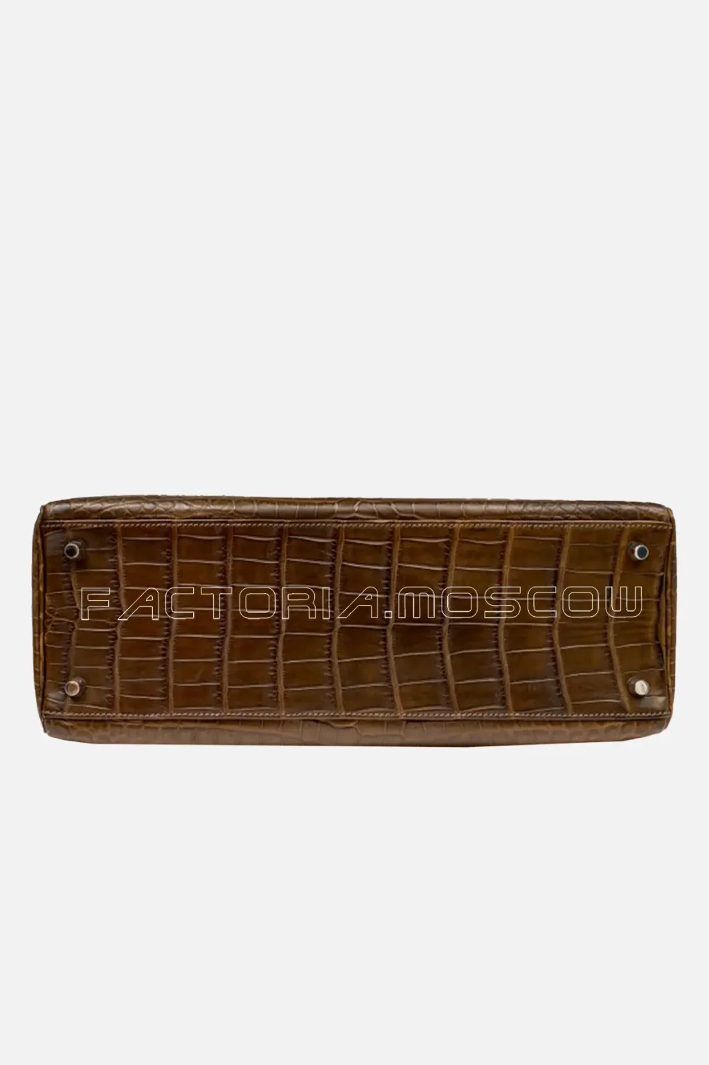 Hermès Kelly Retourne 35 Matte Niloticus Crocodile Colour Gris Elephant PHW