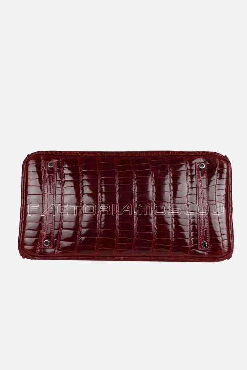 Hermès Birkin 35 Shiny Porosus Crocodile Colour Rouge H PHW