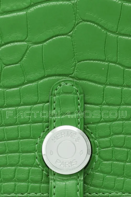 Hermes Dogon Duo Wallet Alligator matte Cactus Hardware Phw