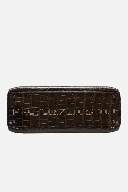 Hermès Kelly Retourne 35 Alligator Matte Colour Ebene PHW
