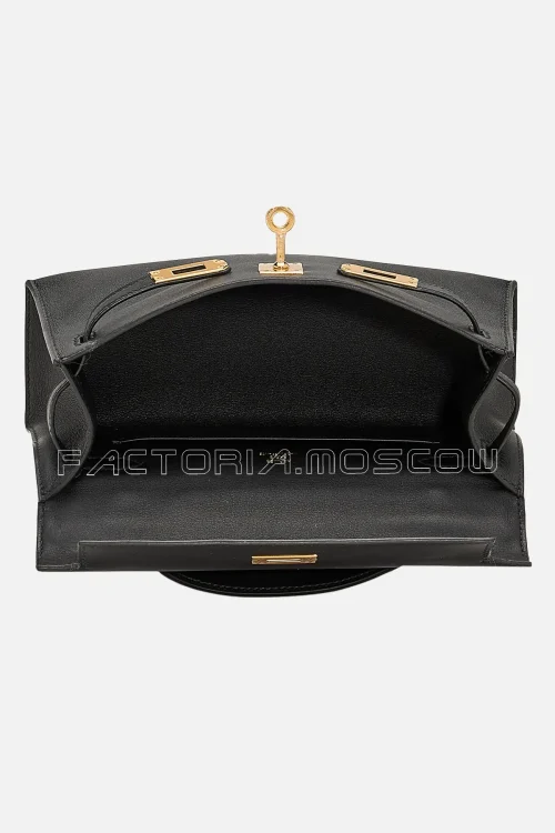 Hermes Kelly Pochette Black Swift GHW