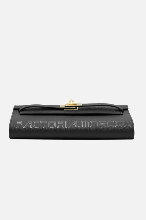 Hermès Kelly To-Go Wallet Black Epsom GHW