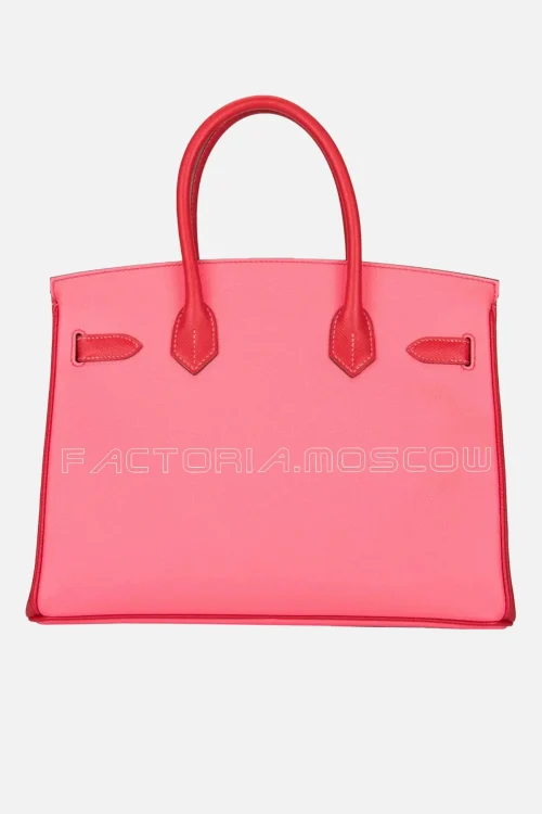 Hermes HSS Bi-Color Rose Azalee and Rouge Casaque Epsom Birkin 30 Brushed GHW