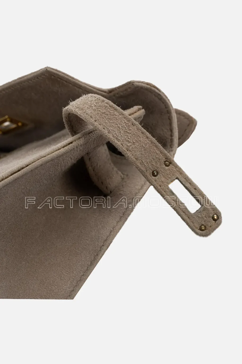 Hermes Kelly Pochette Veau Doblis Suede Colour Gris Pale GHW