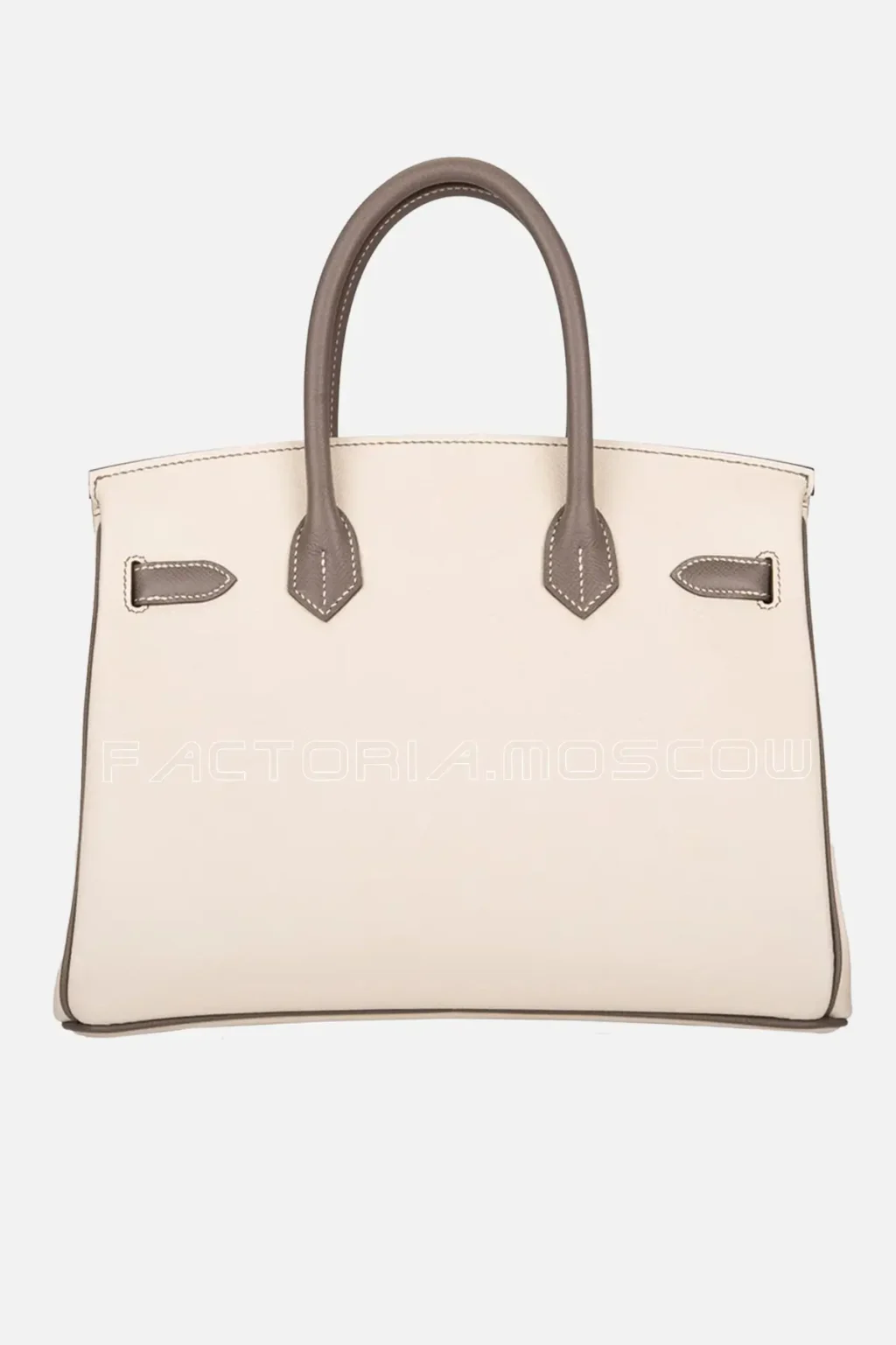 Hermes HSS Bi-Color Craie And Etain Epsom Birkin 30 Brushed PHW