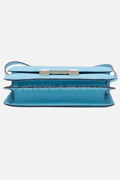 Hermès Mini Constance 18 Bleu Du Nord Epsom And Rouge De Coeur Enamel PHW