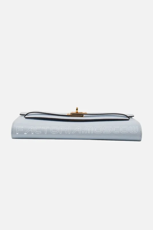 Hermès Kelly To-Go Wallet Bleu Brume Epsom GHW