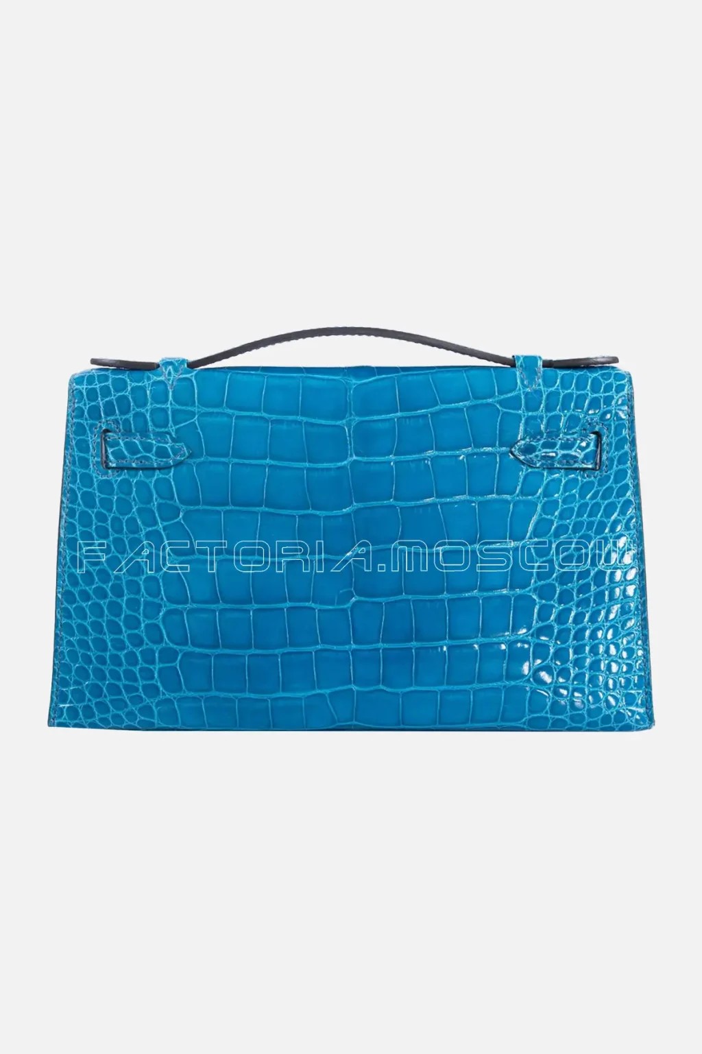 Hermes Kelly Pochette Blue Izmir Shiny Alligator PHW