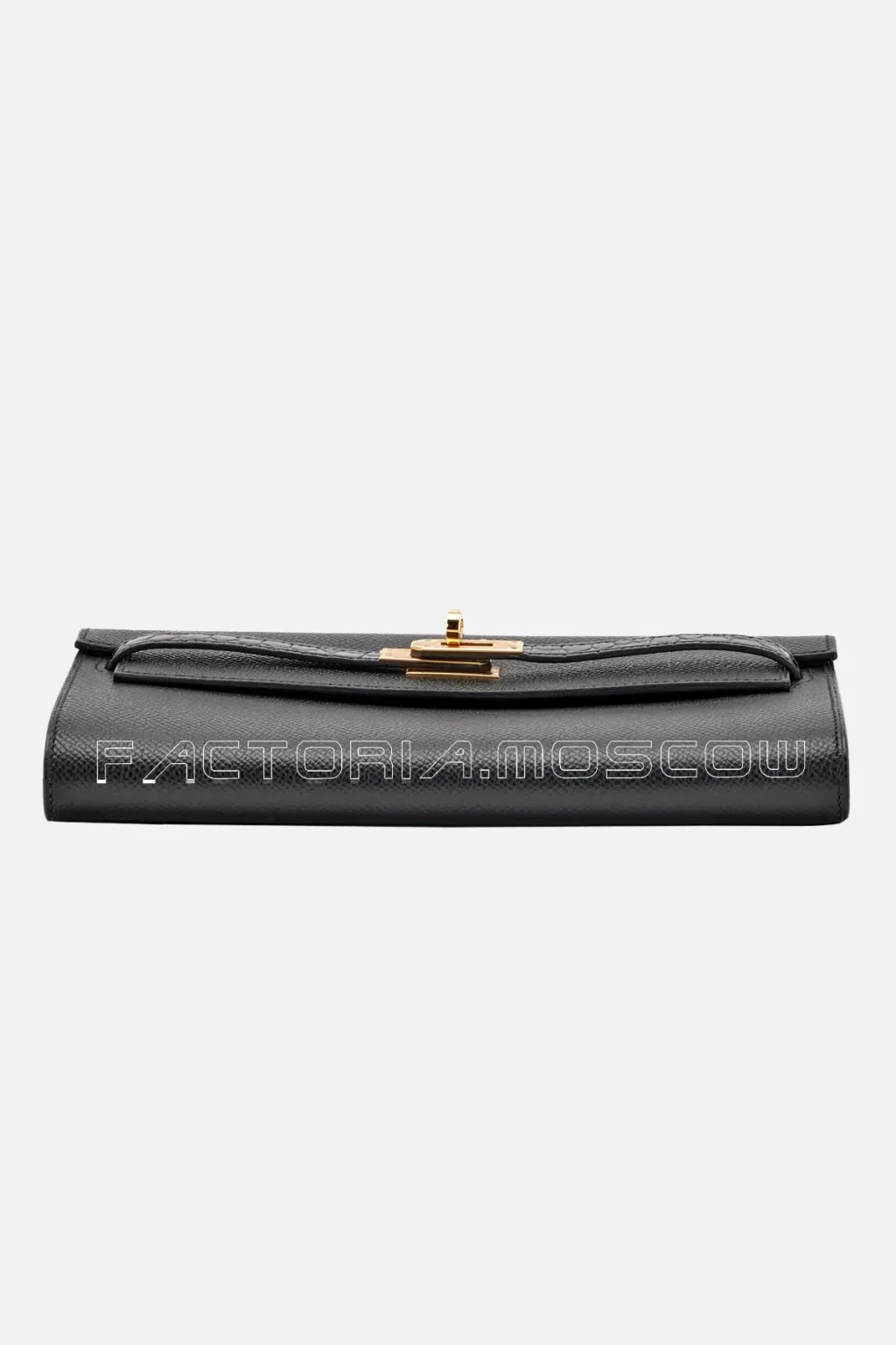 Hermès Kelly To Go Wallet Touch Black Niloticus Crocodile/Epsom GHW