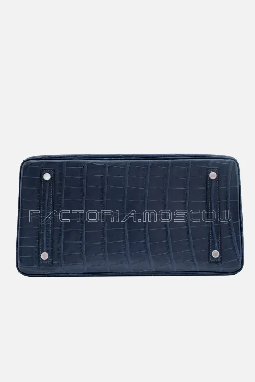 Hermes Navy Blue Matte Alligator Birkin 30 PHW