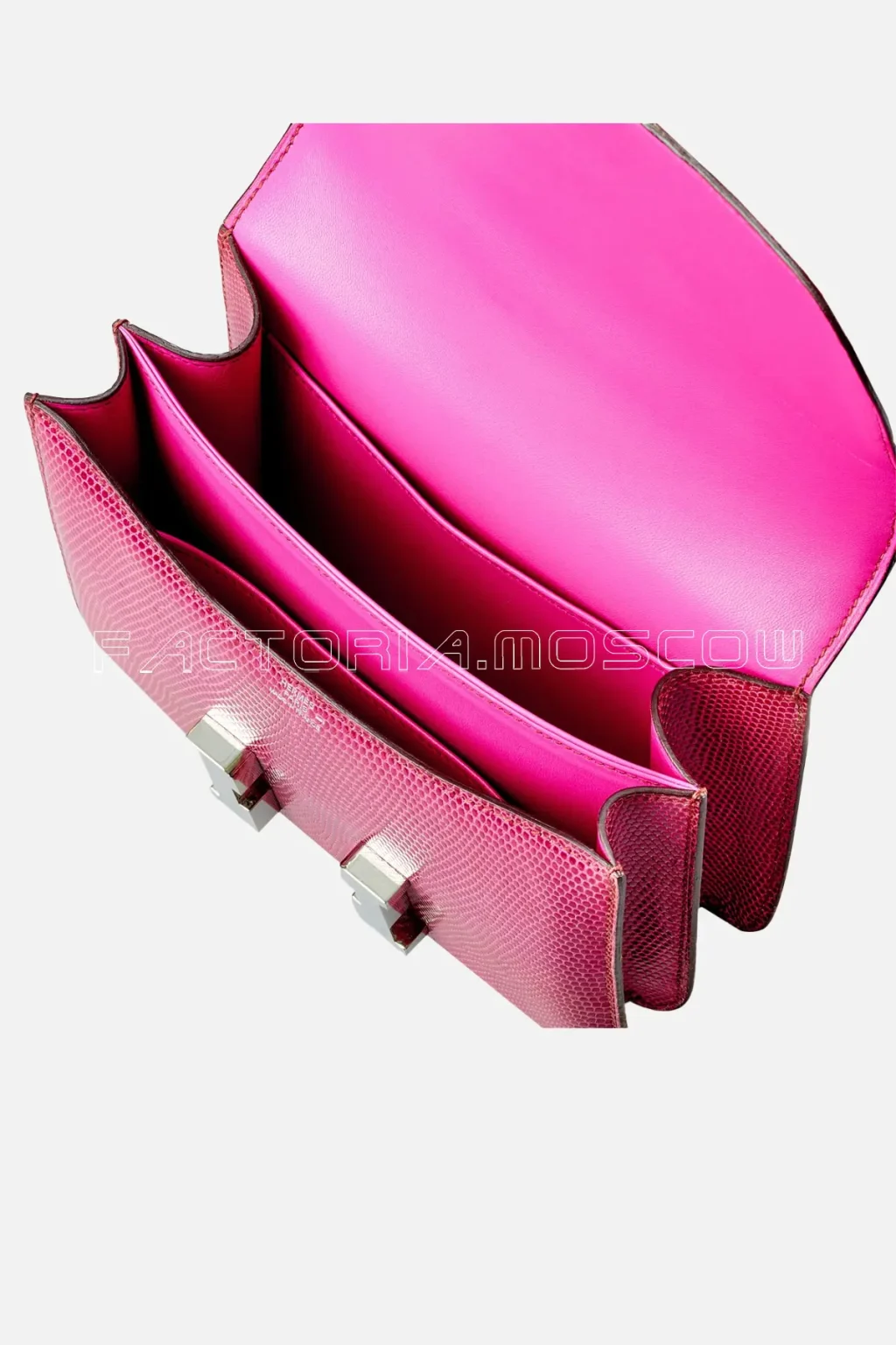 Hermès Mini Constance 18 Shiny Lizard Fuchsia PHW