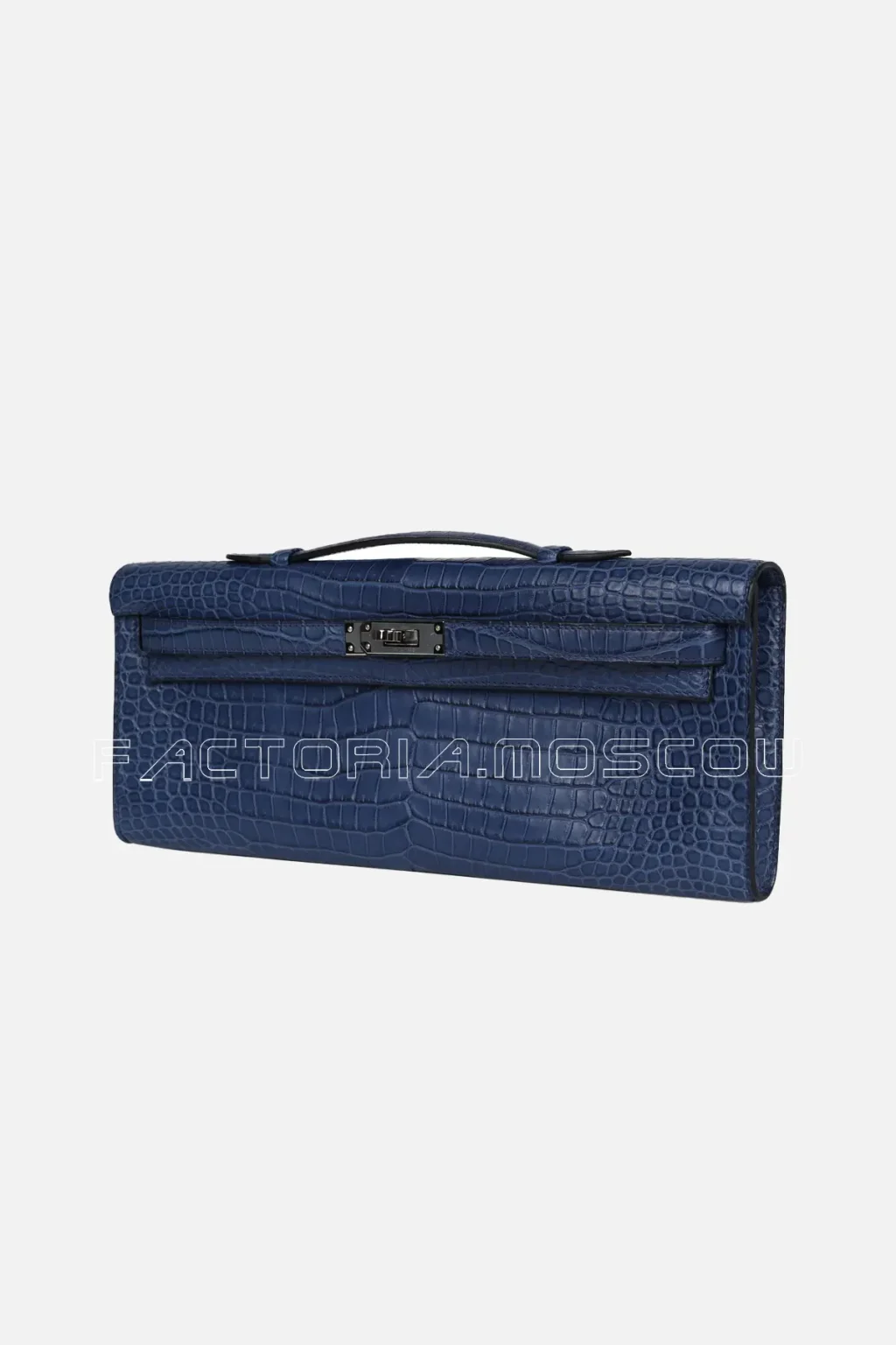 Hermès Kelly Cut Bleu De Malte Matte Porosus Crocodile PHW