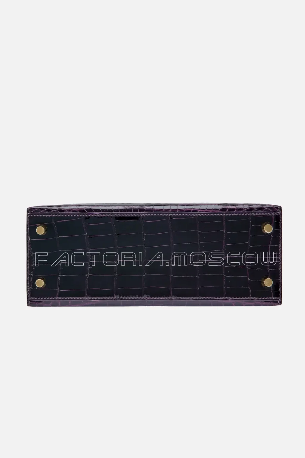 Hermès Kelly Sellier 25 Shiny Niloticus Crocodile Colour Prunoir GHW