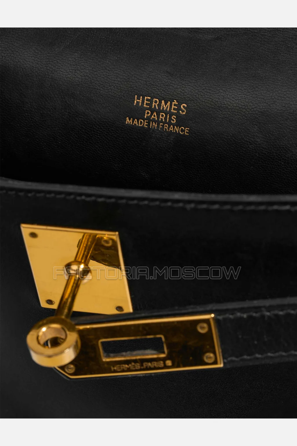 Hermes Kelly Elan Box Calf Black GHW
