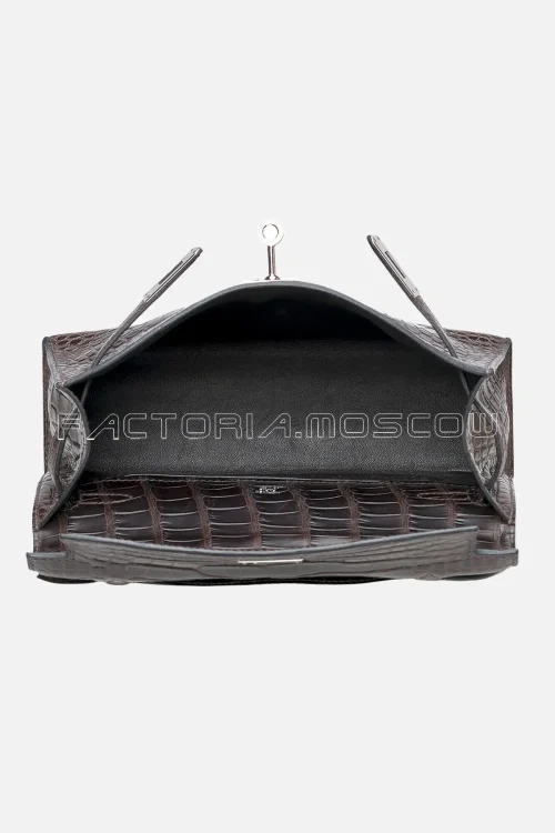 Hermes Kelly Pochette Alligator Matte Colour Ebene PHW