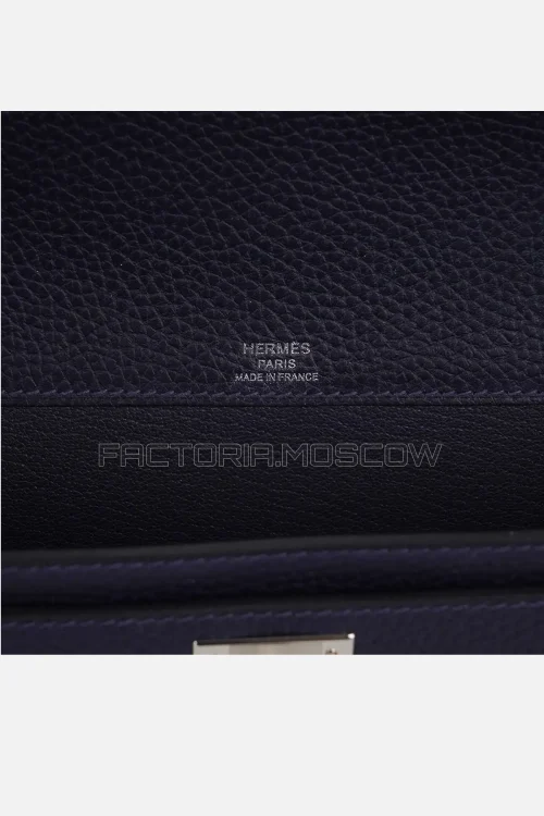 Hermès Kelly Depeches 25 Pouch Blue Indigo Togo PHW
