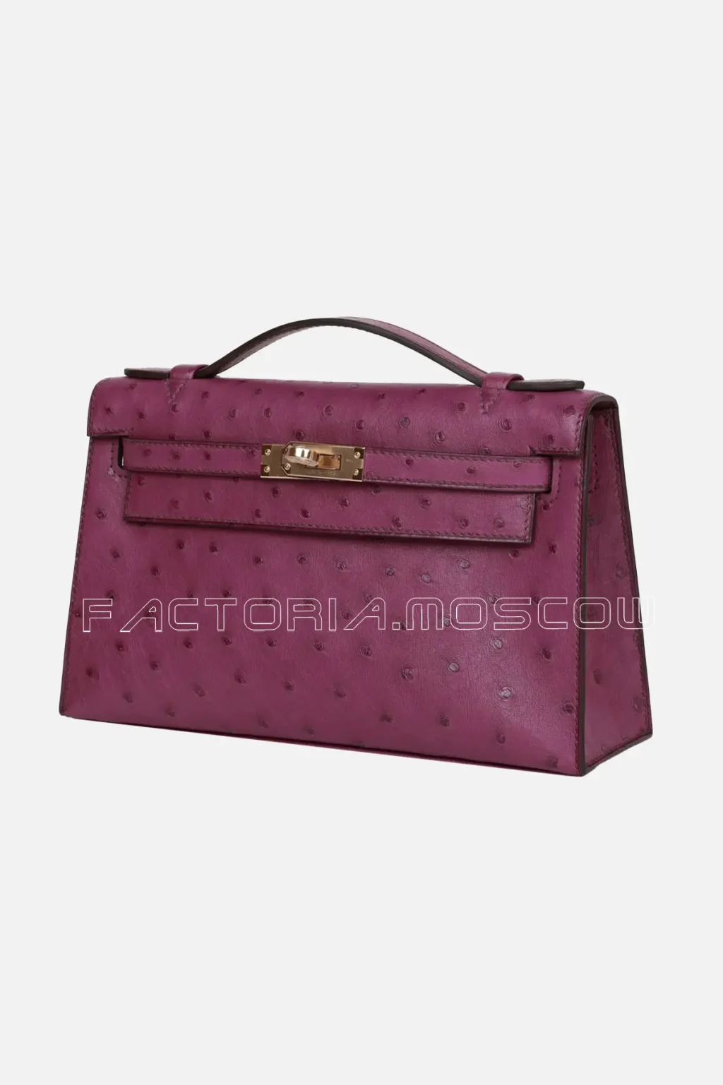 Hermès Kelly Pochette Ostrich Colour Anemone Permabrass Hardware