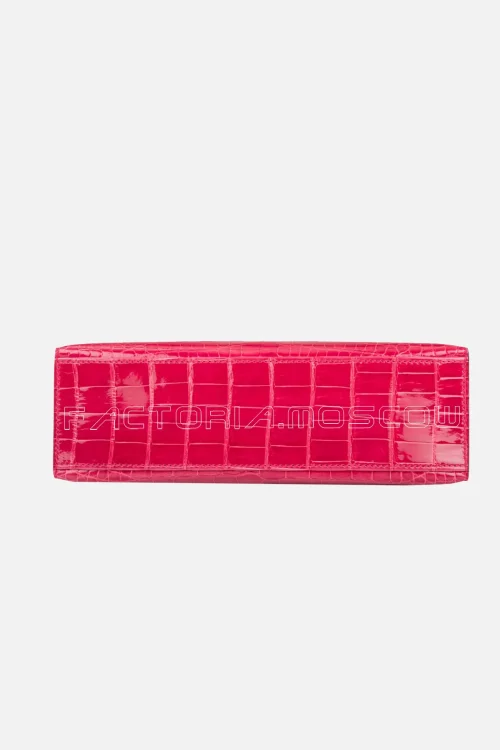 Hermes Kelly Pochette Shiny Alligator Colour Rose Extreme Permabrasse Hardware