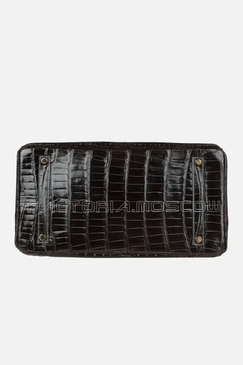 Hermès Birkin 35 Shiny Porosus Crocodile Colour Graphite GHW