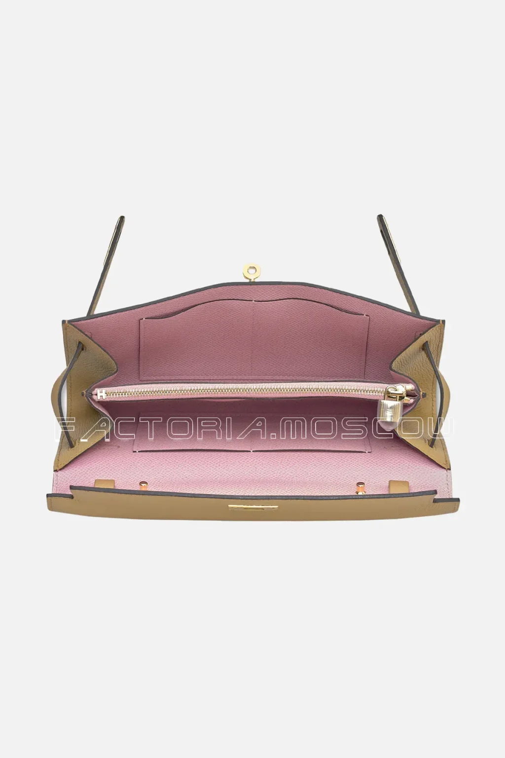 Hermes Kelly Wallet To Go Chai/Mauve Sylvestre Epsom GHW
