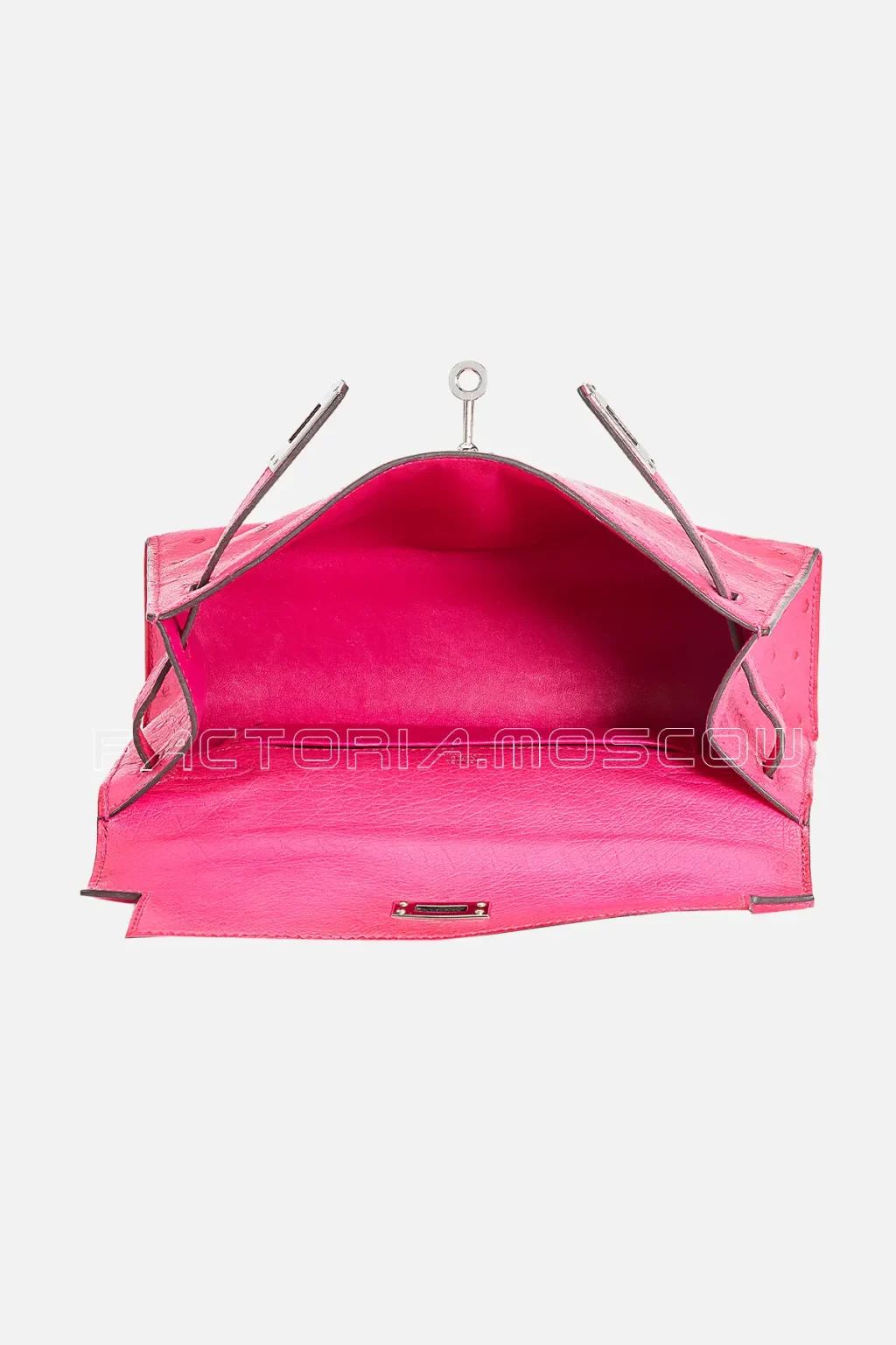 Hermes Kelly Pochette Ostrich Colour Rose Pourpre PHW