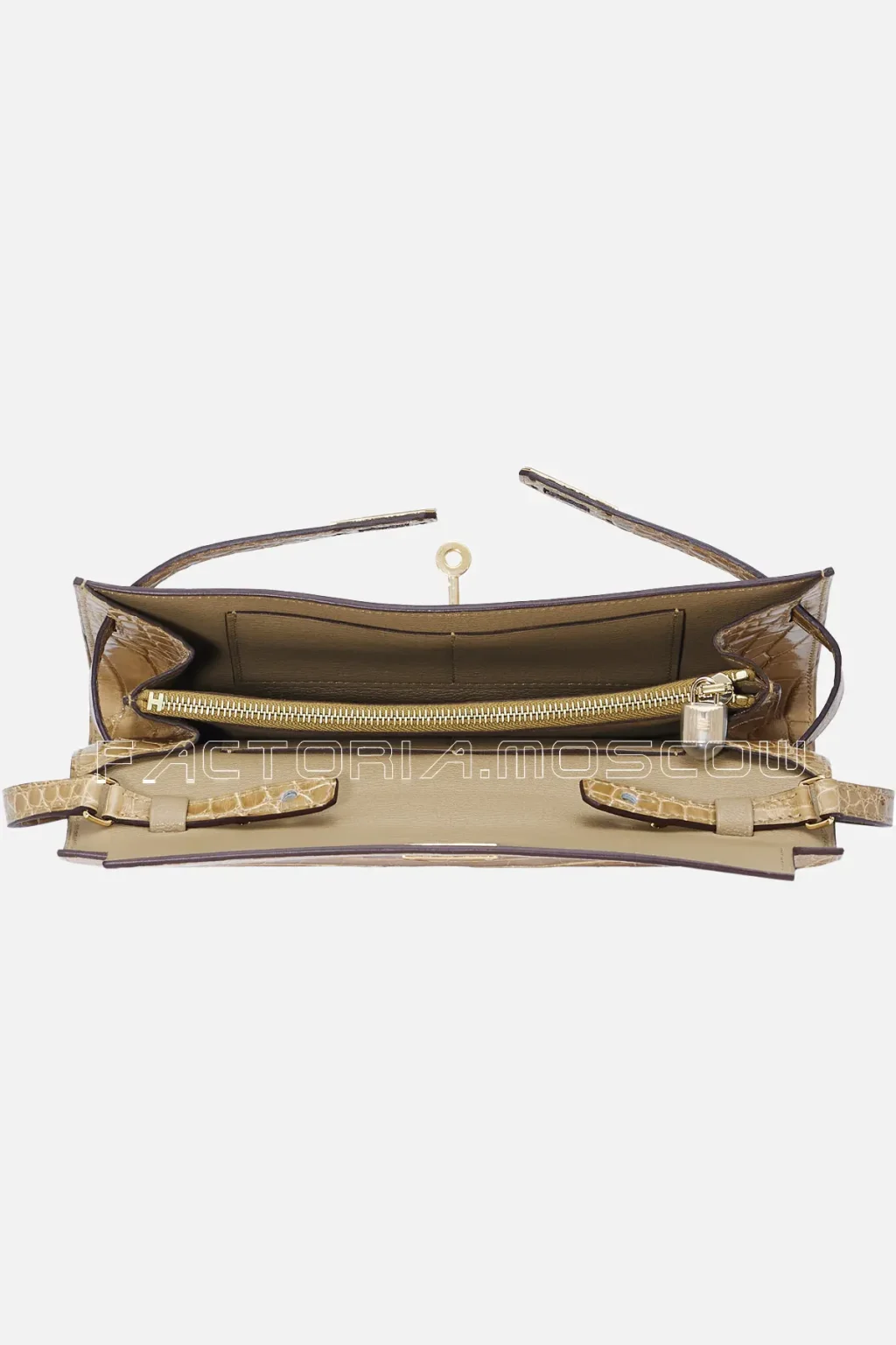 Hermes Kelly To Go Shiny Beige Sable Alligator GHW