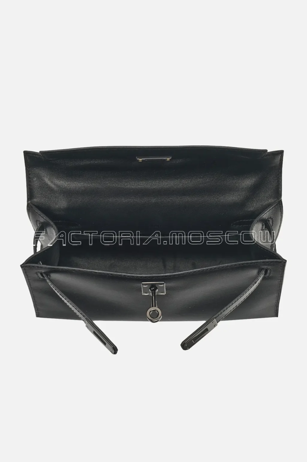 Hermes Kelly Pochette Box Calf Colour Black PHW