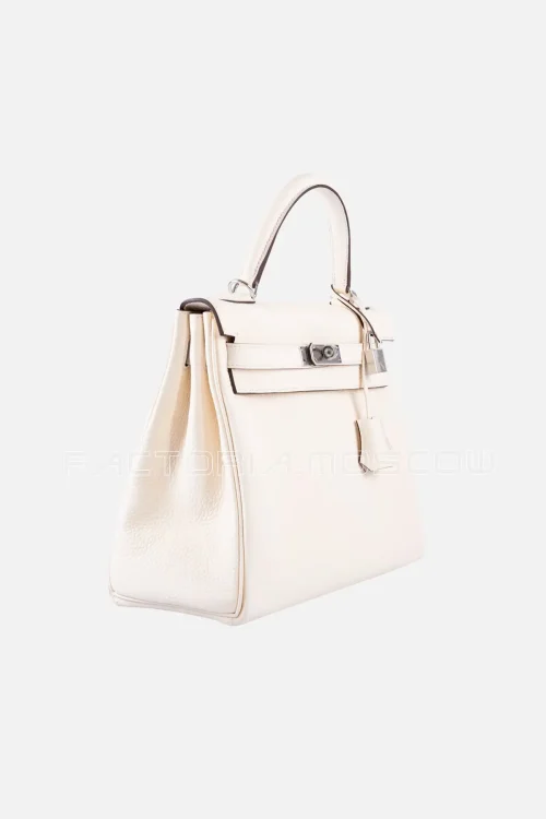 Hermes Kelly Retourne 32 Taurillon Clemence Colour Nata PHW